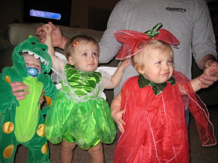 Our friends, the Hartman twins were not so into their costumes.