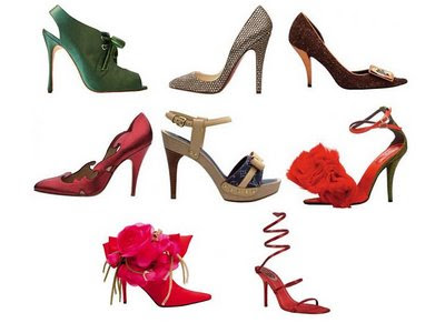 variedades em sapatos stilettos