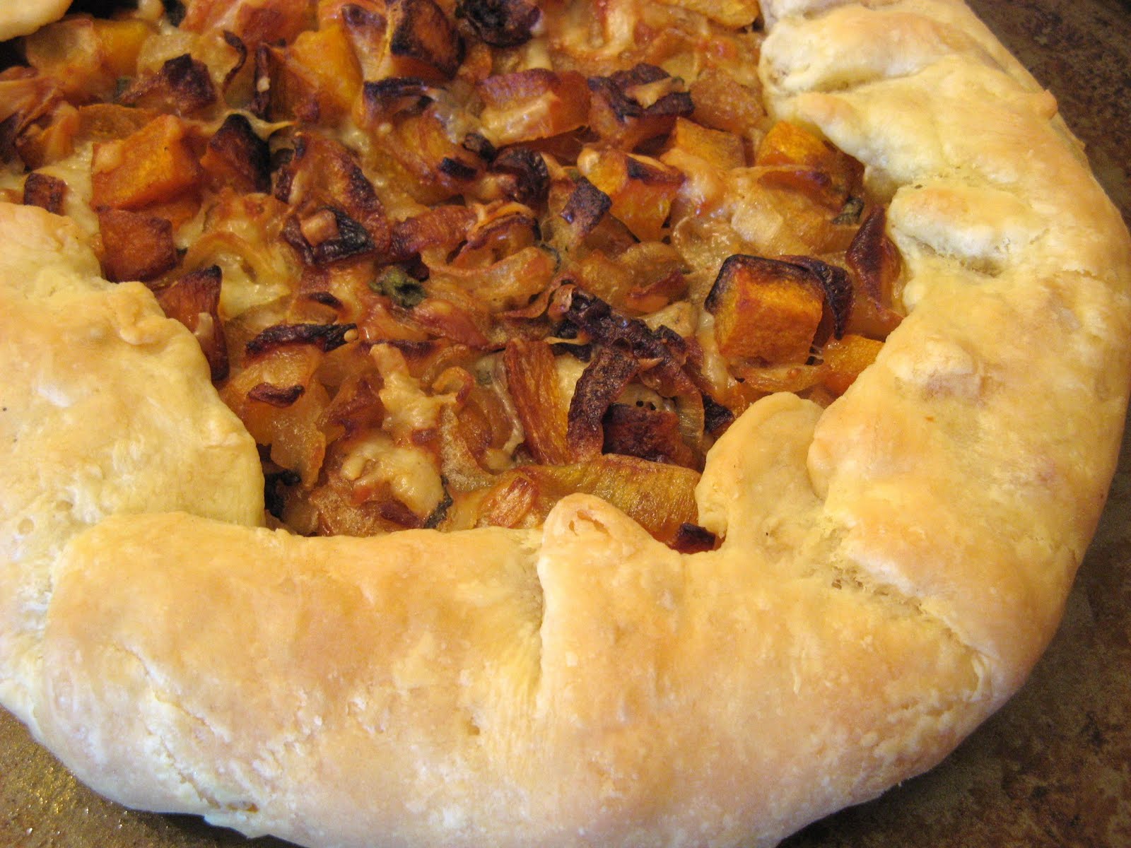 The WellFed Newlyweds Butternut Squash and Caramelized Onion Galette