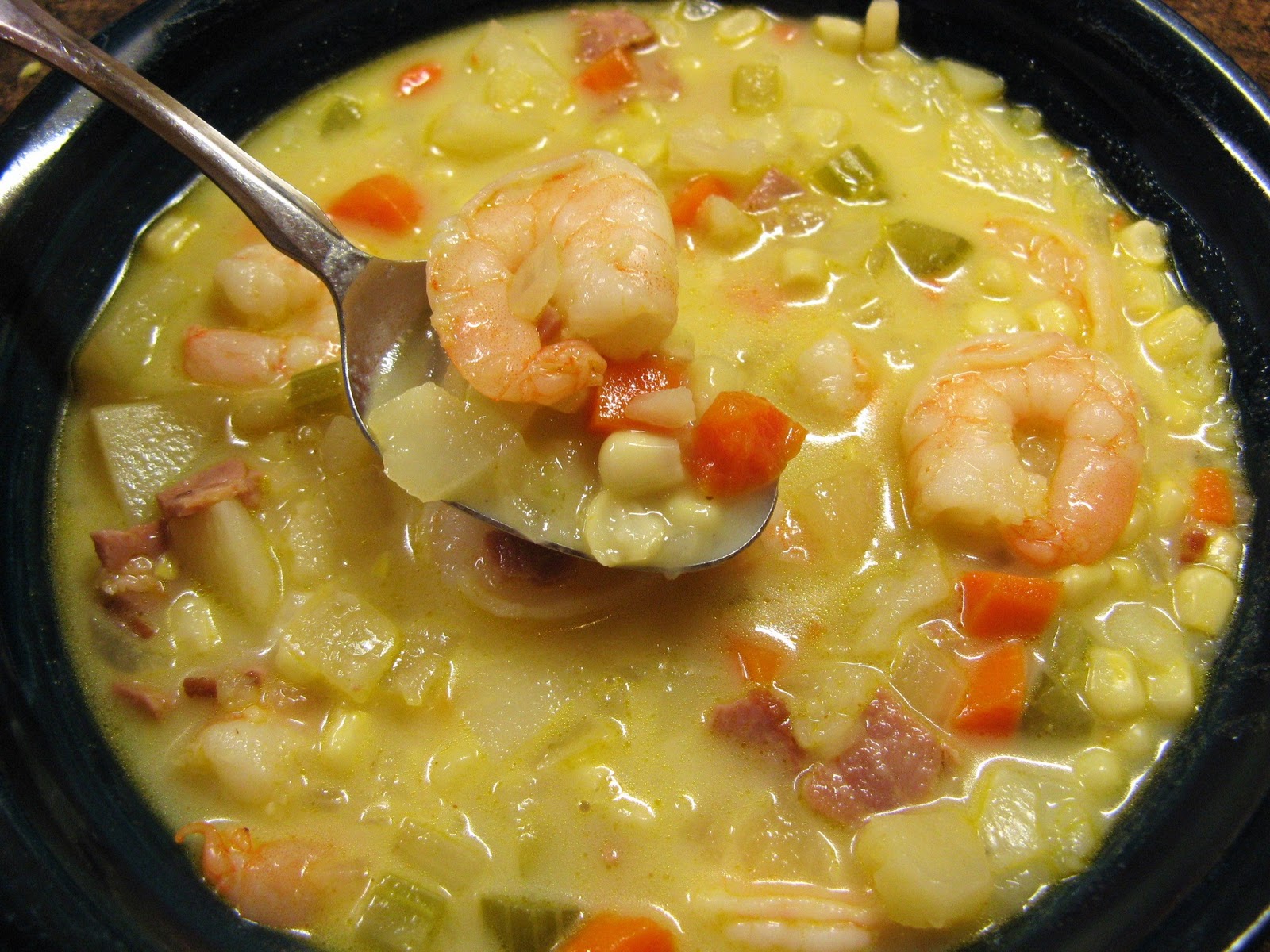 The WellFed Newlyweds Shrimp and Corn Chowder