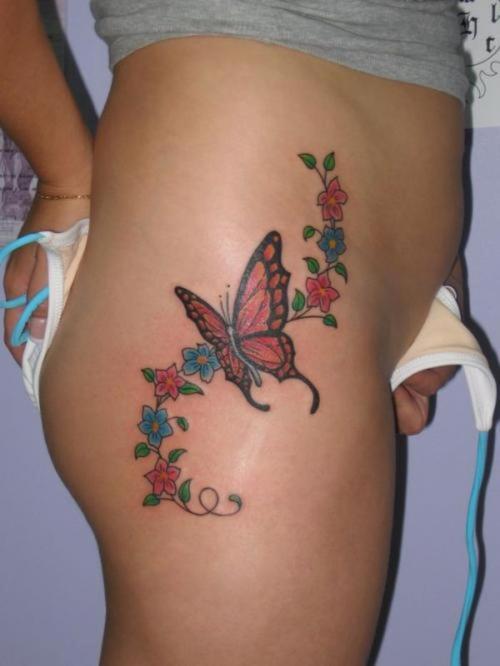 Elegant Lower Back Tattoo Designs For Female Specially Lower Back butterfly