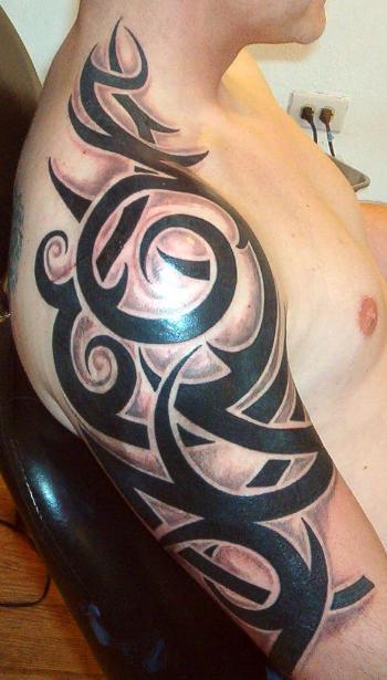 tribal tattoo on upper arm