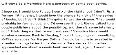 will there ever be v mars books?