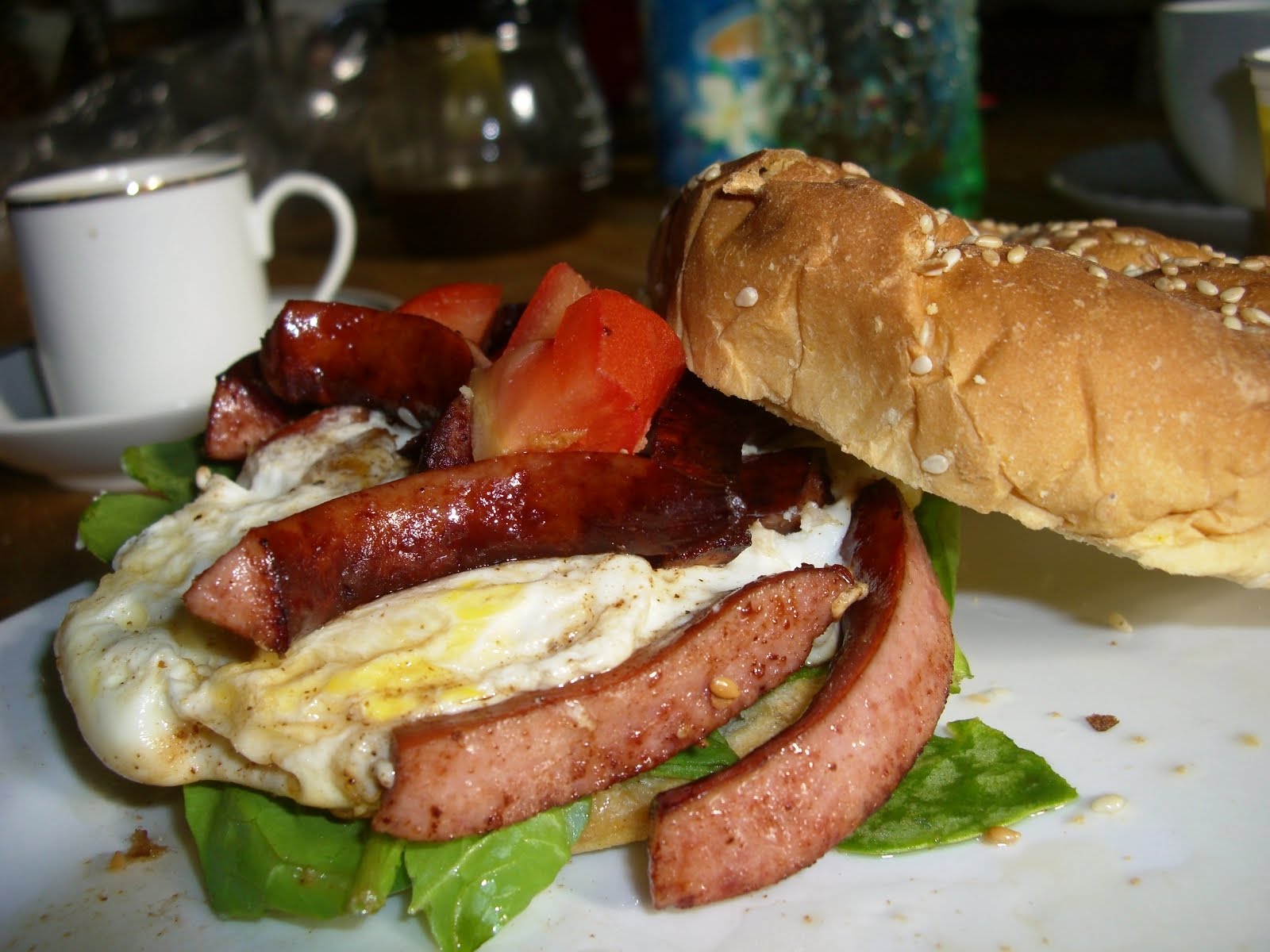 The SexyChef Liz Egg and Hot Dog breakfast sandwich