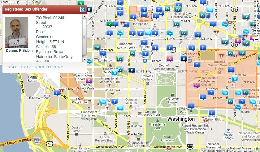 and you can even check to see where any registered sex offenders live, and ...