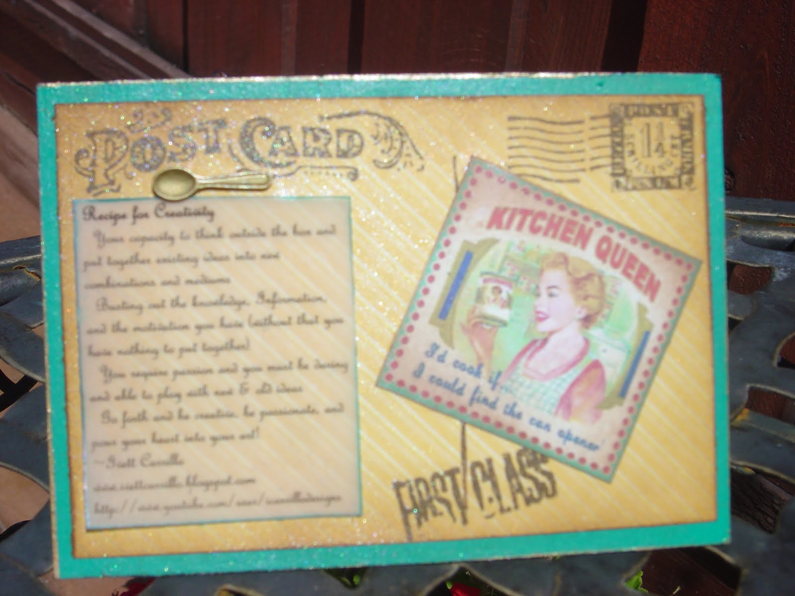 I Carrillo Designs Vintage Cookbook Postcard Your Paper Pantry