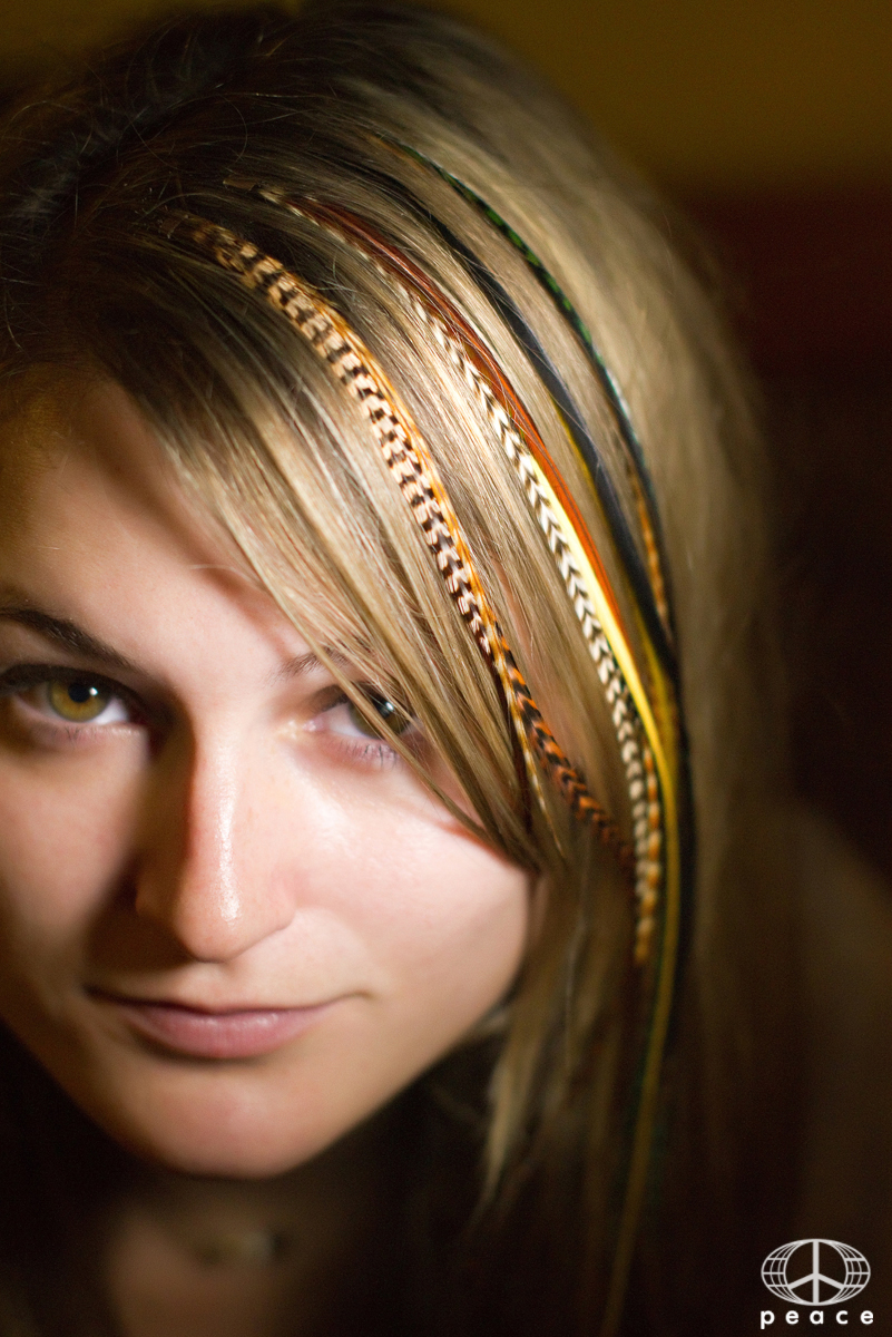 peace, art, images, all create expression. HAIR FEATHERS!