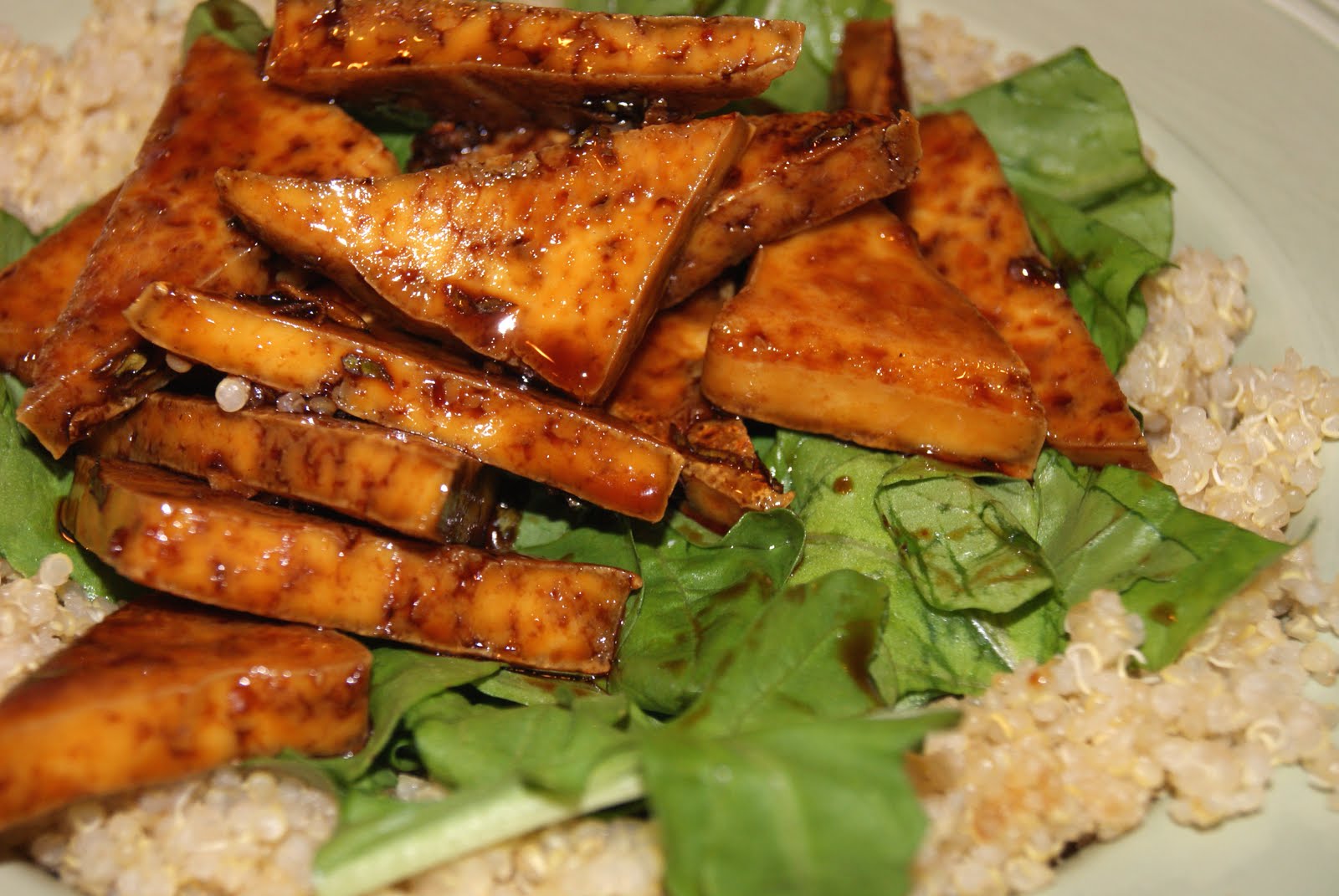 The Bionic Baker Sweet ChiliLime Tofu with Arugula and Quinoa