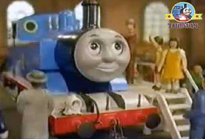 Thomas the train city train exhibition beautiful gleaming engines lined up in a splendid wooden shed