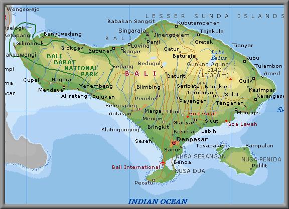 Map bali paradise island - Bali