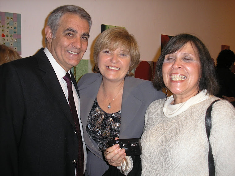 Expositoras Marika Corti (con marido) y Cristina Morandin