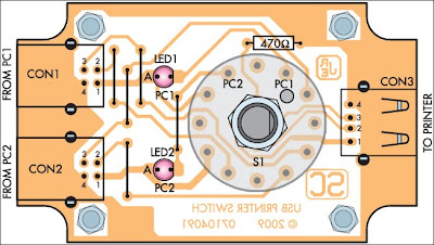 Parts Layout For USB Printer Share Switch