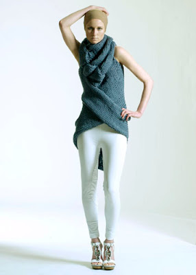 Lauren Jennings Parsons thesis grey chunky knit sweater and white leggings @ Dream Sequins
