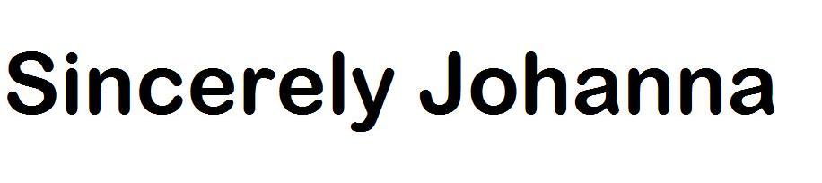 Sincerely Johanna
