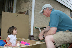 Grandpa and Olive in the Sandbox