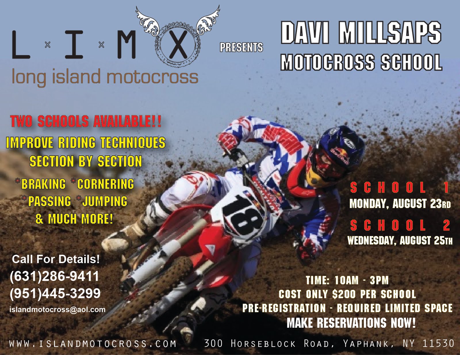 Long Island Motocross DAVI MILLSAPS MOTOCROSS SCHOOL at Long Island