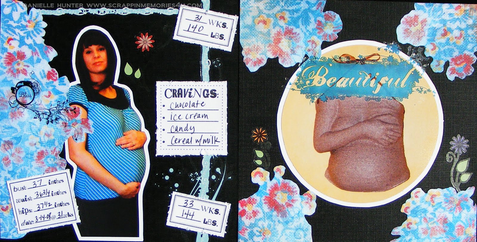 Snap & Scrap Pregnancy Scrapbook Layouts Documenting 9 Months