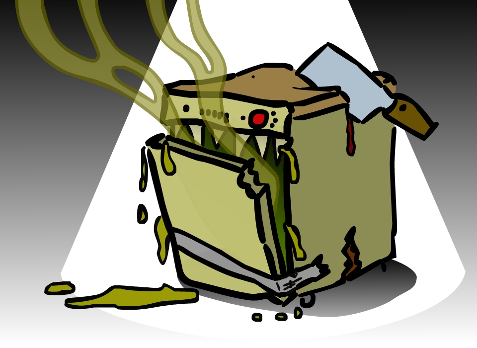 The Animated Woman ZOMBIE Dishwasher.