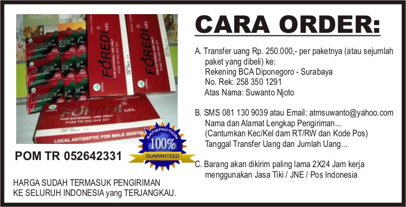 CARA PEMESANAN / BELI FOREDI SOLUSI EJAKULASI DINI