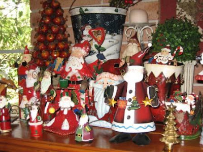 Christmas Decorations with Santa Claus toys hot image