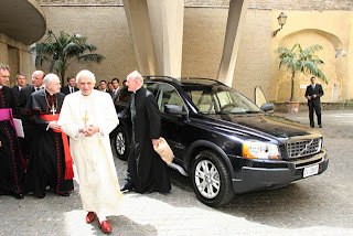The Pope Benedict XVI's new car Volvo XC90 in the Vatican city hot picture