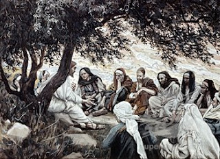 Twelve Apostles listening to the God Jesus Christ on their meeting near(at) a tree hot gallery