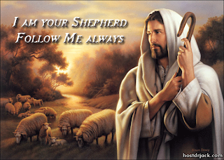 Lord Jesus Christ verse saying words as I am your Shepherd and follow me always with Shepard and nature sunset background hd(hq) wallpaper