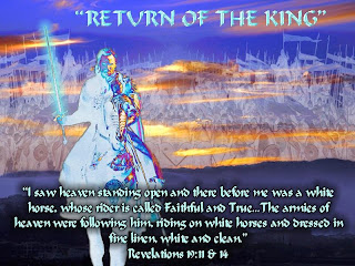 I saw heaven standing open and there before me was a white horse, whose rider is called faithful and true... The armies of heaven were following him, riding on white horses and dressed in fine linen, white and clean photo