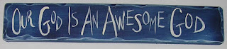 Our God is an Awesome God small label about Our god Jesus Christ with blue background stylish font spiritual quote photo