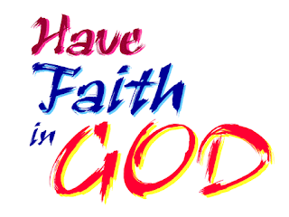 stylish Have faith in God spiritual and inspirational gospel message in pink, blue and orange letters pic