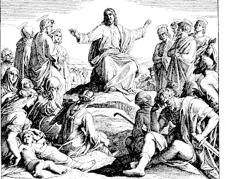Sermon on the mount Jesus Christ epitomizing sayings black and white clipart hq(hd) wallpaper