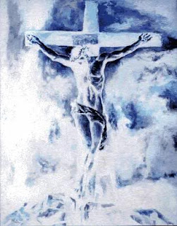 Jesus Christ on cross in the sky invert picture