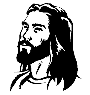 Jesus Christ clipart in black and white color Christian religious photo download for free