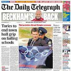 The Daily Telegraph front 25 March 2008