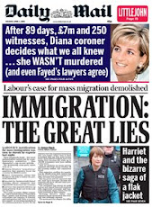 London, DAILY MAIL, front page Tues 1 April 2008