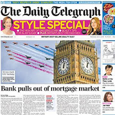 Daily Telegraph [see description below] Weds 2 April 2008, front page ‘Bank pulls out of mortgvae m