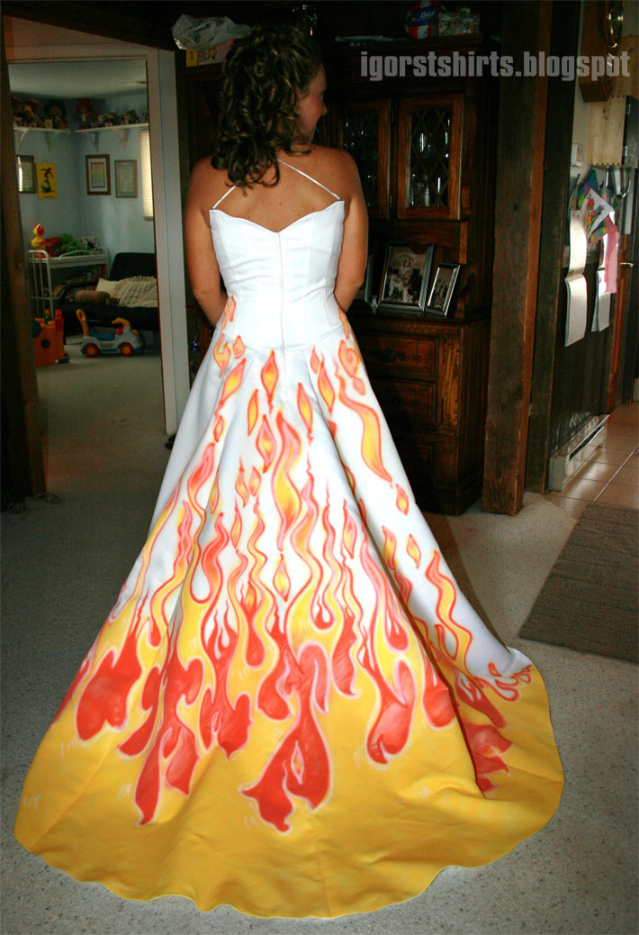 non traditional wedding gowns. airbrushed wedding dress
