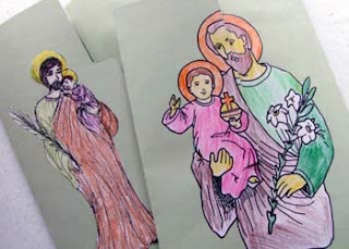 Colored lapbook covers of Saint Joseph