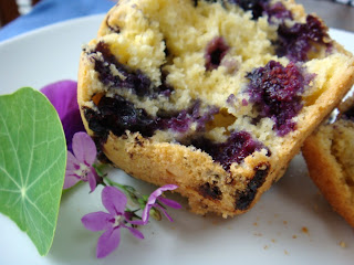 Blueberry muffin half