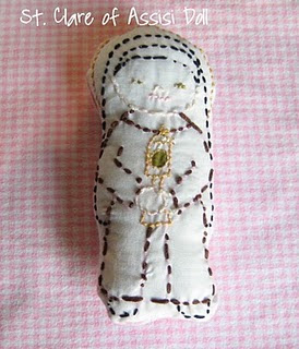 Doll of St. Clare with thread outline