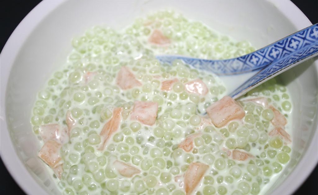 Whisky Green Tea Sago with Coconut Milk Dessert