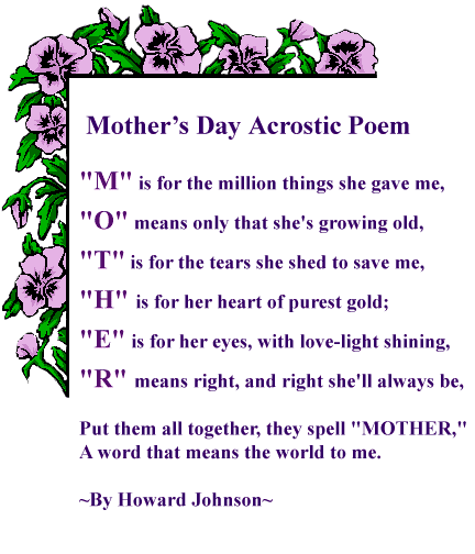 poems for daughters from mothers. short mothers day poems from