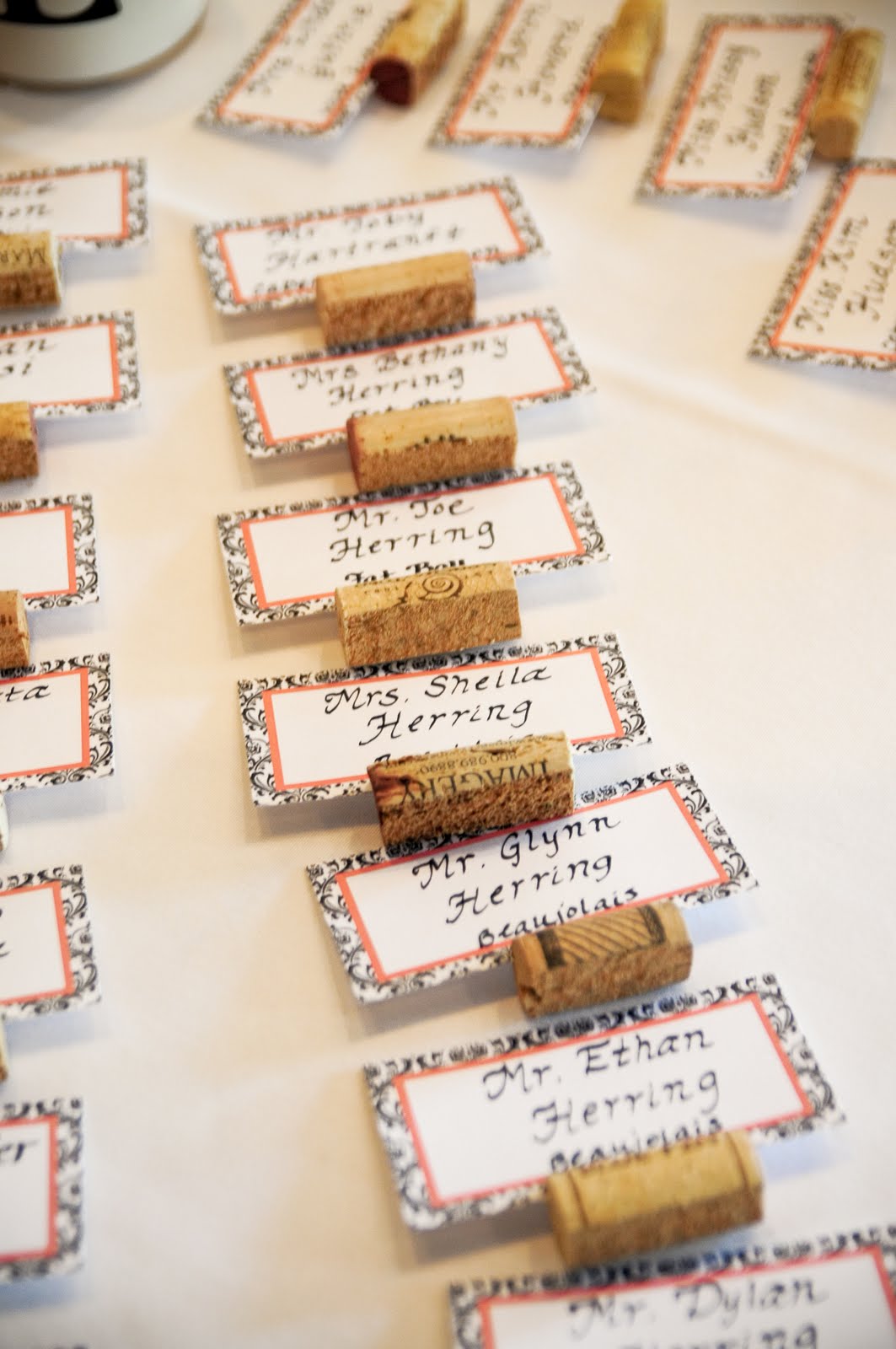 simply made with love Wine Cork Place Card Holders