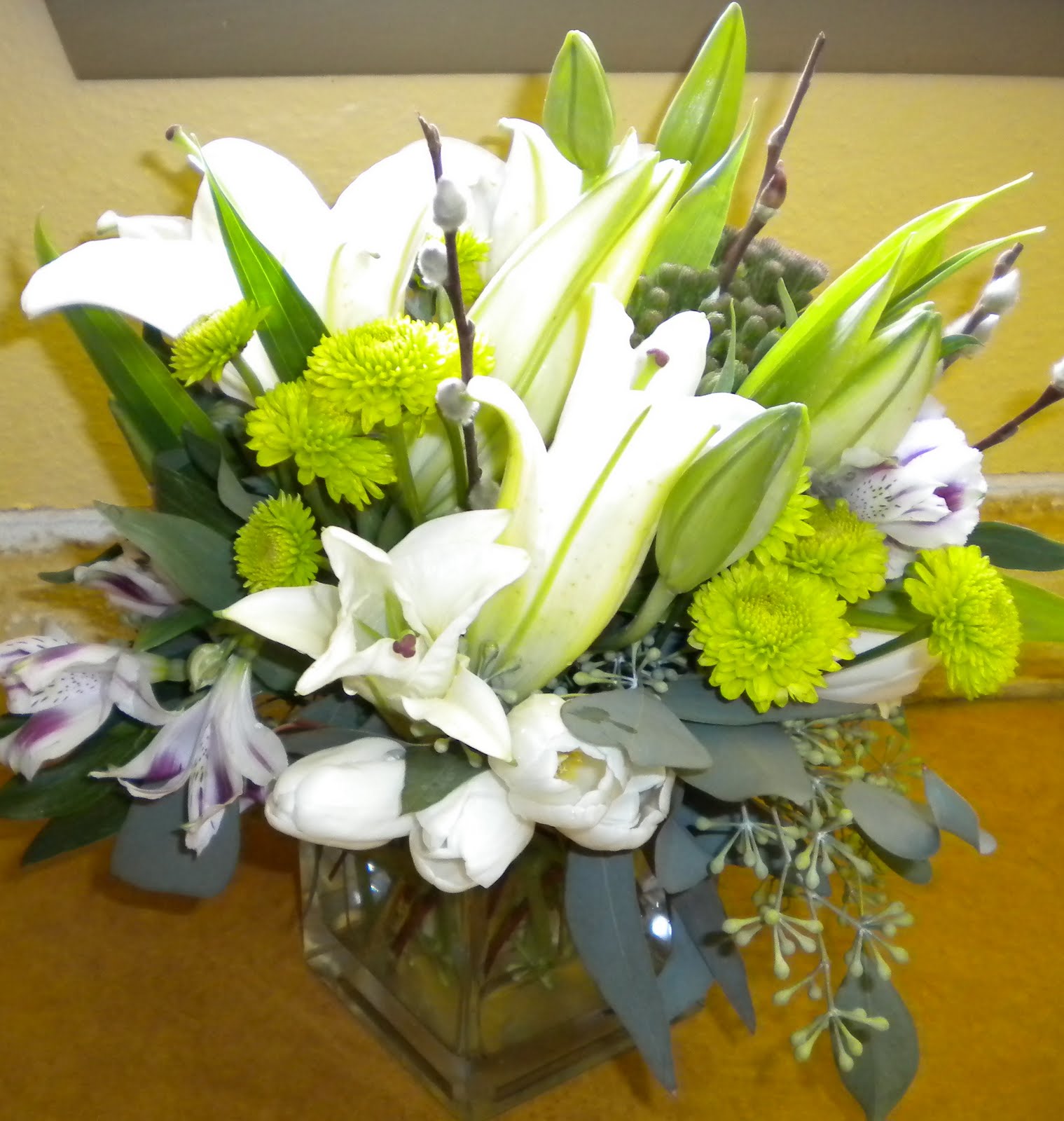 Calla Lilies And Tulips Bouquet
