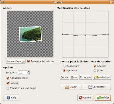 aide courber photo gimp