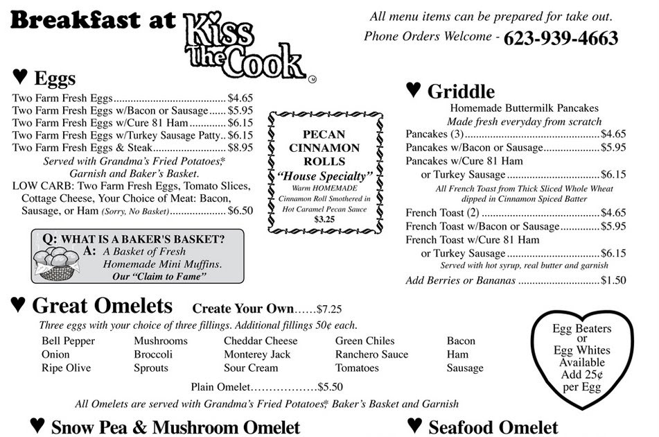 Kiss The Cook Restaurant Kiss The Cook Menu