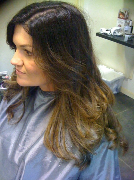 Cooper's version of the ombre color technique on darker hairgorgeous!