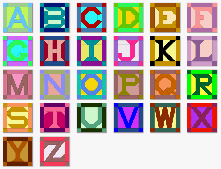 letter blocks alphabet. The pieced alphabet blocks