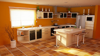 Orange Kitchen Cabinets