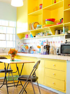 yellow kitchen cabinets